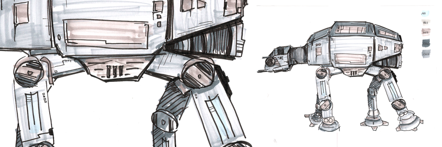 fast drawings of AT-AT